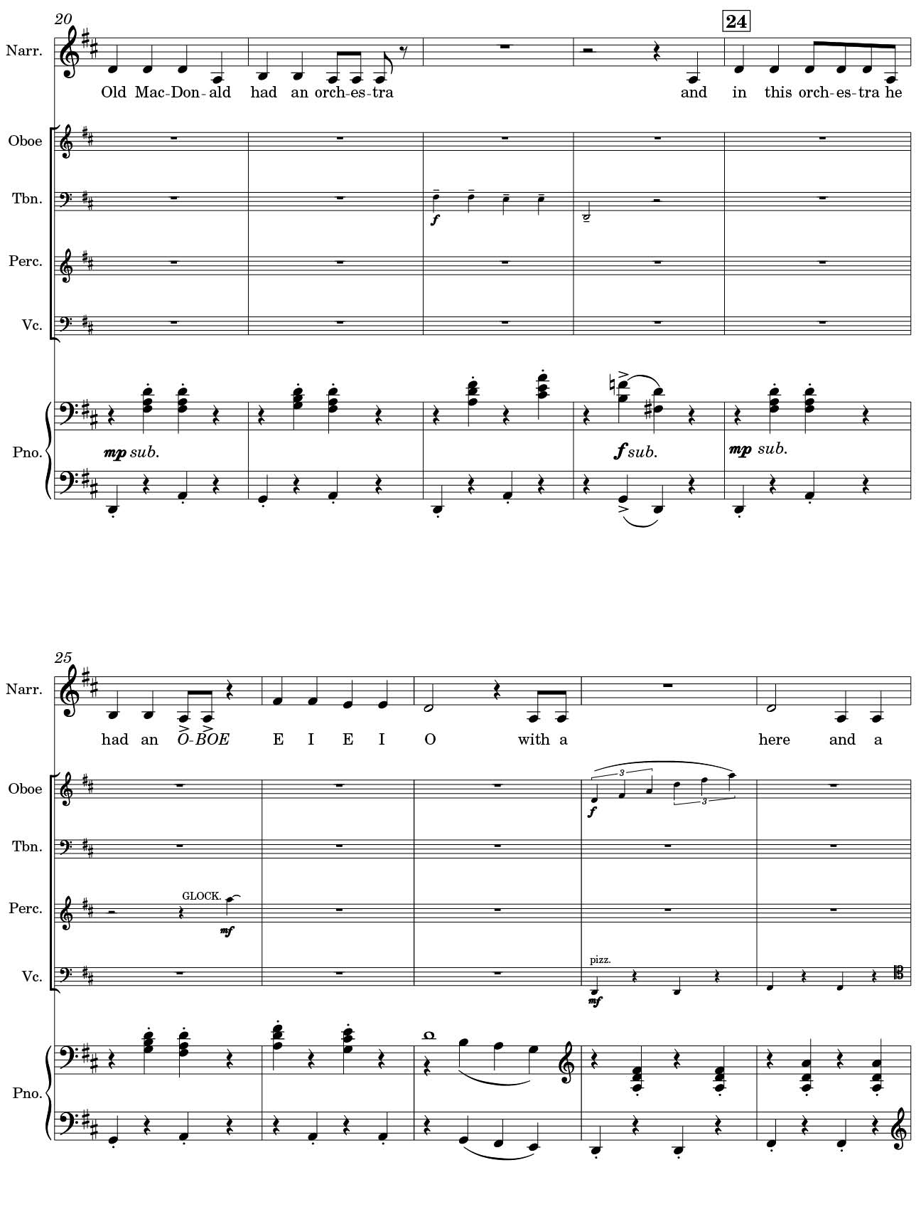 Old MacDonald Had an Orchestra sample page