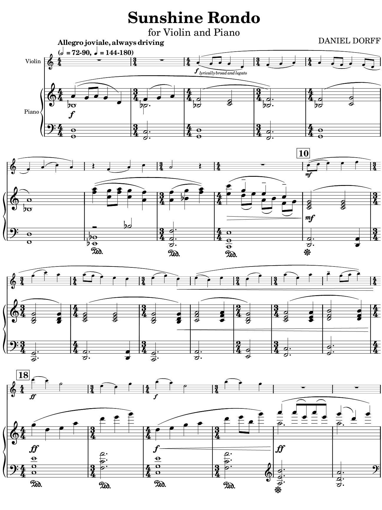 Sunshine Rondo sample page