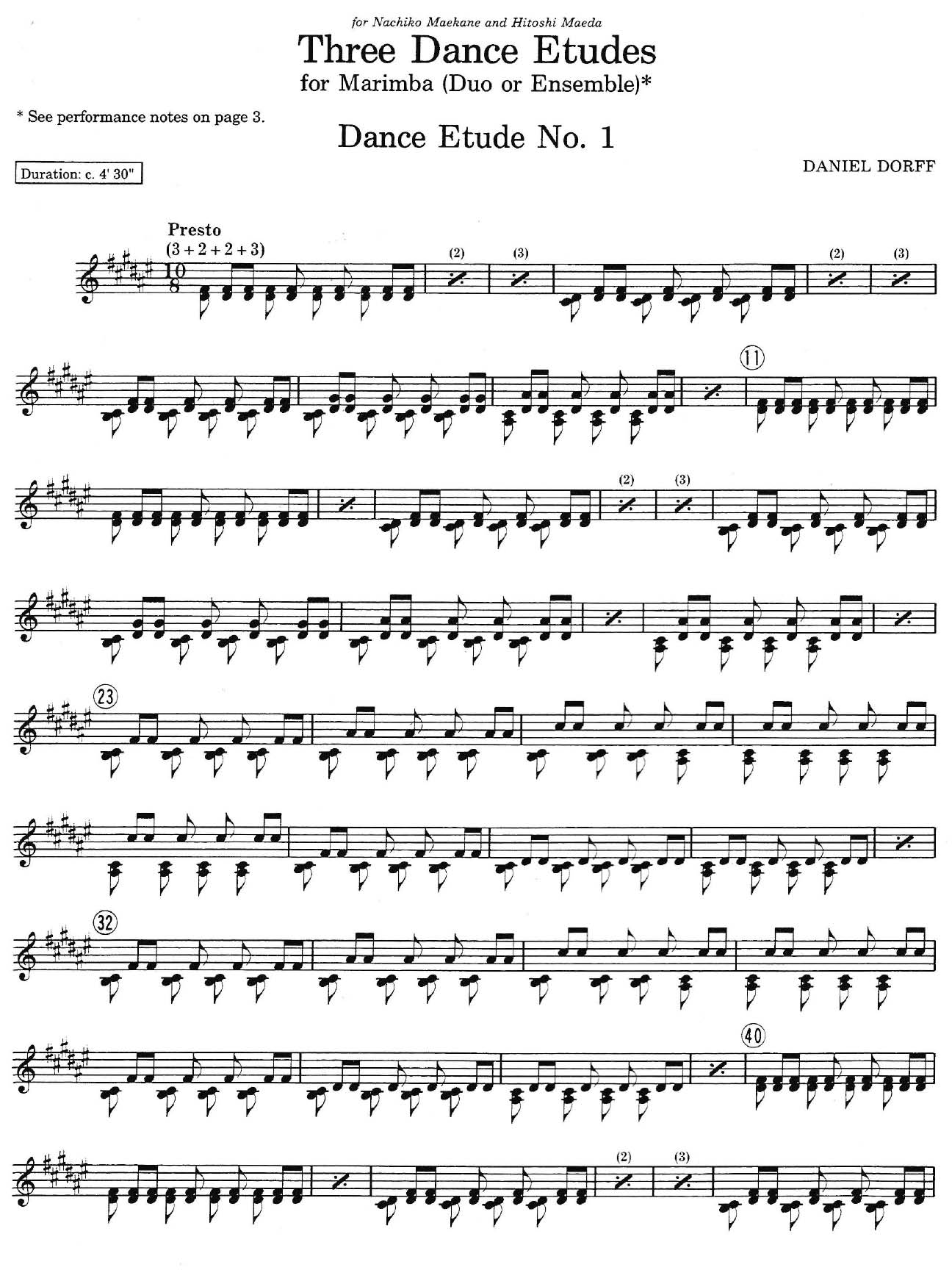Three Dance Etudes sample page